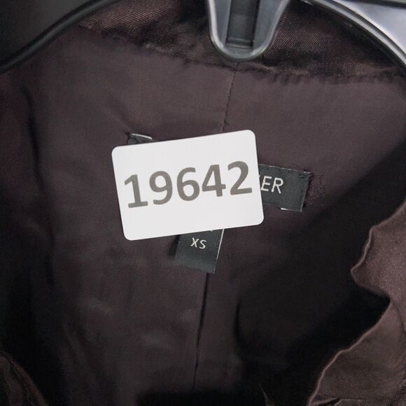 Eileen Fisher Coat Womens XS Steel Satin Metallic Jacket Crinkled Trench Luxury - Picture 13 of 13